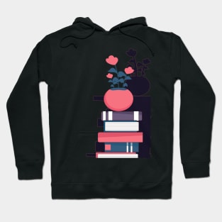 flower pot  book stack - aesthetic Hoodie